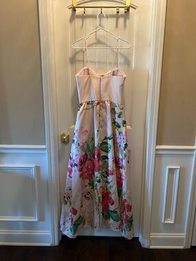 ALFRED SUNG Pink Floral Maxi Dress